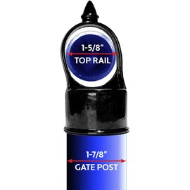 Jake Sales CHAIN LINK FENCE LOOP CAP - EYE TOP. Use for 1-7/8" Outside Diameter (OD) Fence Post and 1-5/8" Outside Diameter Rail Pipe. Black in Color (10 Pack)
