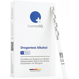 10 x LuxmedIQ Alcohol Test, EtG Quick Test, Ethyl Glucuronide Urine Test, Highly Sensitive Alcohol Test, Urine Diving Test for Home, Urine Test Strips for Detection of Alcohol Consumption up to 5 Days