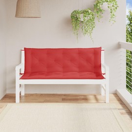 SKM Garden Bench Cushion Set of 2 Red Oxford Fabric Extra Long,Red (Weight 14.56KG)