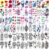 72 Sheets Temporary Tattoos for Women and Girls, Flower Tattoo