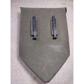 Genuine US Military Issue US MILITARY ENTRENCHING E-TOOL FOLDING SHOVEL OD CARRIER POUCH COVER w CLIPS EXC