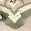 vctops Farmhouse Green 3 Piece Embroidered Floral Quilted Bedspread Quilt