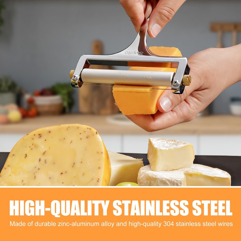 Sopito Stainless Steel Wire Cheese Slicer With 3 Extra Wires