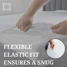 Dolce Vari Permium 100% Waterproof Terry Towel Mattress Protector Topper Cover 40cm Depth Fitted Bed Sheets Waterproof & Breathable Mattress (White, 4FT)