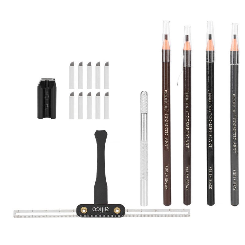 Microblading Practice Kit Eyebrow Pencil Sharpener Eyebrow Positioning Ruler Microblading