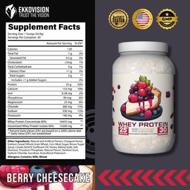 Ekko Protein Powder - 3rd Party Tested Healthcare Fitness:_BERRY CHEESECAKE_30 Serv ISOLATE
