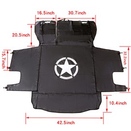 BESTAOO Dog Trunk Liner for Jeep - Heavy Duty Waterproof Oxford Cargo Protector for 2007-2025 Wrangler JK JL 4-Door, Nonslip Washable Pet Seat Cover & Anti-Scratch Liner (Star)