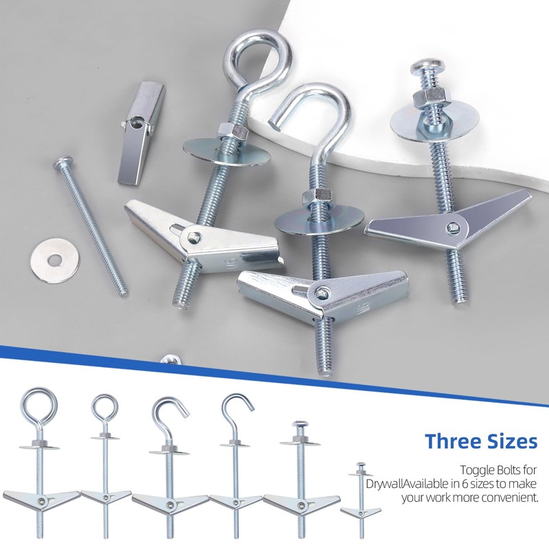 Glarks 30pcs 3 Styles M4 M6 Toggle Bolts Toggle Anchors