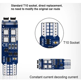 KNOVATET 194 LED Bulbs T10 LED Light Bulb W5W 168 RGB with Remote Control Atmosphere Lights for Car Interior/Map/Dome/Door/License Plate Light Courtesy Lights 4 Pack