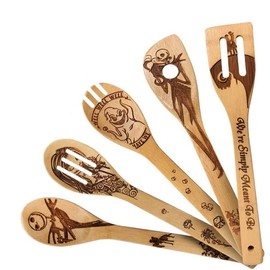 Nightmare Before Christmas Wooden Spoons Set Bamboo Cooking Utensils Set Funny Housewarming Gift 5 Pieces