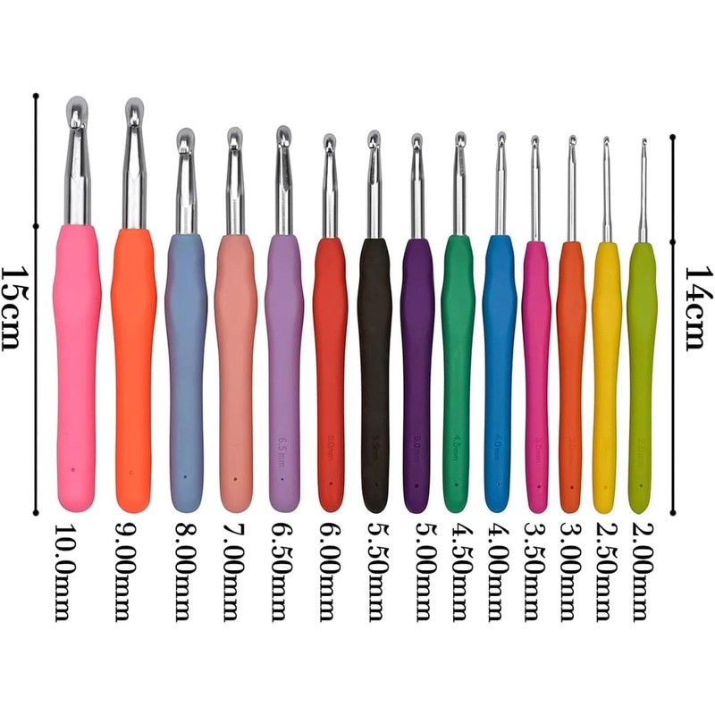 3mm Crochet Hooks, Crochet Knitting Ergonomic Soft Handles Crochet Hooks