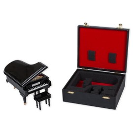 Broadway Gift Glossy Black Grand Piano 7 inch Miniature Replica Figurine Decoration