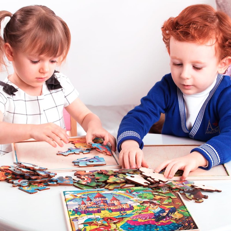 QUOKKA Wooden Park Puzzles for Kids Ages 3-5 – 28