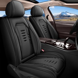 RAWAKORW Seat Covers for Lexus RX 350 2007-2023 2024 2025 Breathable Perforated Leather, Front Seats - for Lexus RX 350 Accessories Interior Trim (Black)