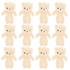 JOINPAYA 12Pcs Mini Plush Bear Pendants: Mini Adorable Bear Hanging Decors Decorative Tiny Bears for Bag Keychain Party Supplier