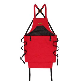 Grampa's Garden Apron - Cross Back Gardening Apron With Pockets For Women & Men | Harvest Apron with Large Kangaroo Pouch…:_Red