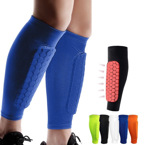 Soccer Shin Pads Shin Guards, Calf Compression Sleeve with Honeycomb