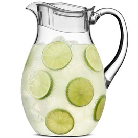 MosJos Acrylic Pitcher (72 oz), Clear Plastic, Water Pitcher with Lid, Shatterproof, BPA-Free Clear Pitcher, Ideal for Sangria, Lemonade, Juice, Iced Tea & More (Basic)