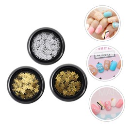 Healeved 2sets Xmas Nail Sticker Snowflakes Snowflake Nail Art Charms DIY Accessories Easy Peel Stick Design Stickers 3boxes*2 Color