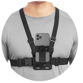PPIOOY Smart Phone Wearable Camera, Chest Harness Belt, 360 Degree Rotation, Supports Vertical and Horizontal Photography, Firm, Easy Assembly, Chest Harness Holder, Hands-free, On-hand Shooting,