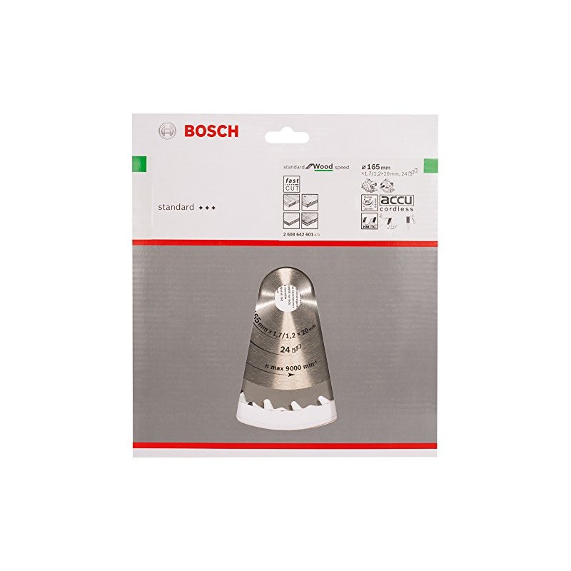 Bosch 2608642601 Circular Saw Blade"Top Precision" Sewoh 6.5inx20mm 24T