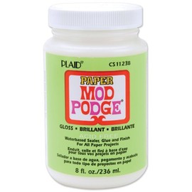 Mod Podge Waterbase Sealer, Glue and Finish for Paper (8-Ounce), CS11238 Gloss Finish