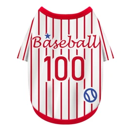 Paiaite Sleek Striped Dog Vest: Sleeveless Baseball-Style Dog Shirt, Ideal Fit for Small, Medium, and Large Breeds,Polyester Fabric for Comfort, Breathability, and Stretchiness Red XXL