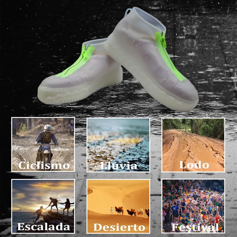 COREJOY Cubierta de zapatos impermeable,Cubierta Zapato Impermeable Portátil con Cremallera,