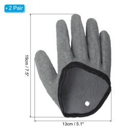 PATIKIL Fishing Gloves 2 Pairs Fisherman Professional Catch Fish Gloves Non-Slip Puncture Resistant Waterproof Fillet Glove for Handling Catching Cleaning, Grey