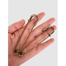 Bleiou 50 Pcs Large Safety Pins 4" Heavy Duty Extra Large Safety Pins (Black)