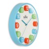 MPM Quality Colourful Children's Plastic Wall Clock, Blue/Colourful, Large Colourful