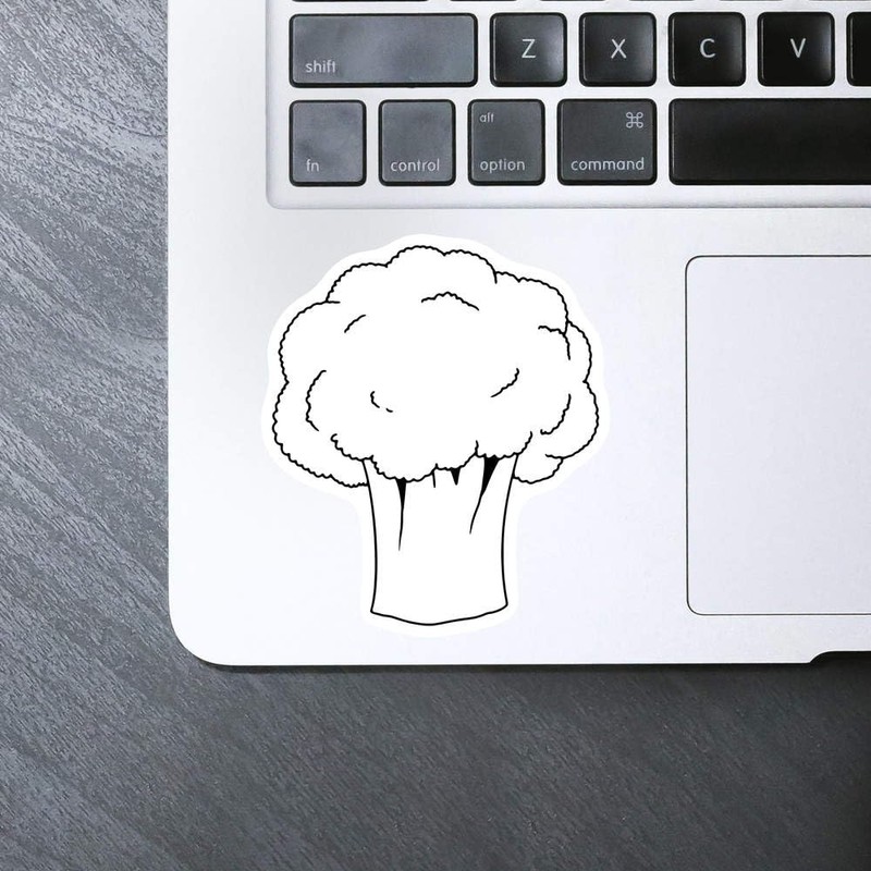 Medium 100mm 'Broccoli' Permanent Sticker Decal for Cars/Windows/Bins/Walls etc (DW00133469)