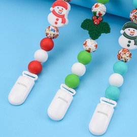 Langmeil 100pack 15mmRibbon Pacifier Plastic Suspender Clips for DIY Teething Toys Baby Blankets Dummy Bib Leash, White