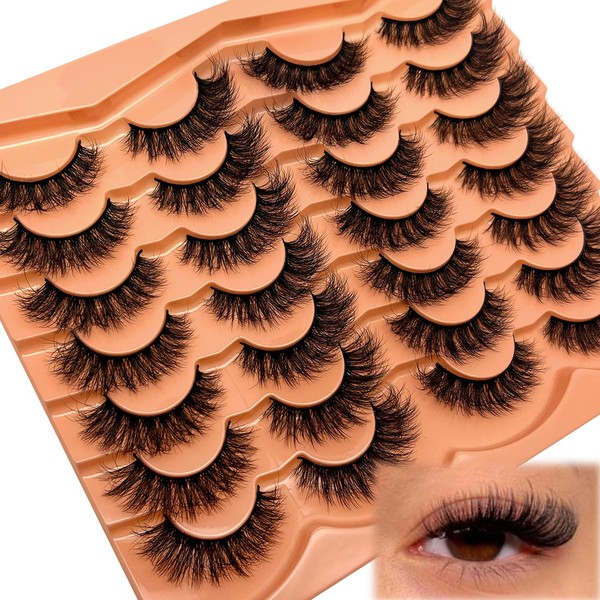 SISIYDY Mink Lashes Wispy Short Fluffy Cat Eye Strip Faux