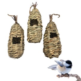 3 PAGEN® Set of 3 Bird Nests Made of Natural Materials, Bird Nest for Hanging, Wild Bird Nest, Nesting Boxes & Nests for Small Garden Birds, Lifelike, Stable & Cat Safe, 25 x 8 cm