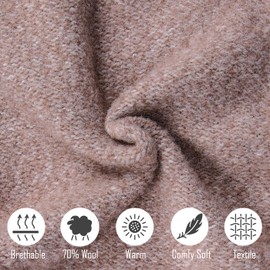 BCHRTOIP Ladies Cashmere Slouchy Knit Beanie Hat for Women Soft Warm Winter Hat Knitted Slouchy Skull Beanies Light Pink