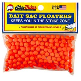 Atlas Mike's Bait Sac Floater, Orange, 300 Pack (99003)