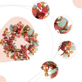 CIR OASES Artificial Fall Wreath for Front Door, Autumn Door Wreath with Lambs Ears Leave Eucalyptus Leaves Berry,Fall Wreaths for Indoor Outdoor Farmhouse Home Wall Window Festival Wedding Decor (G)