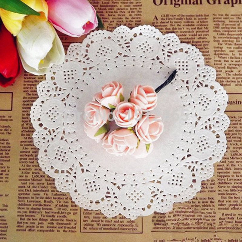 DECORA 12.5 Inch Round White Paper Lace Doilies for Wedding