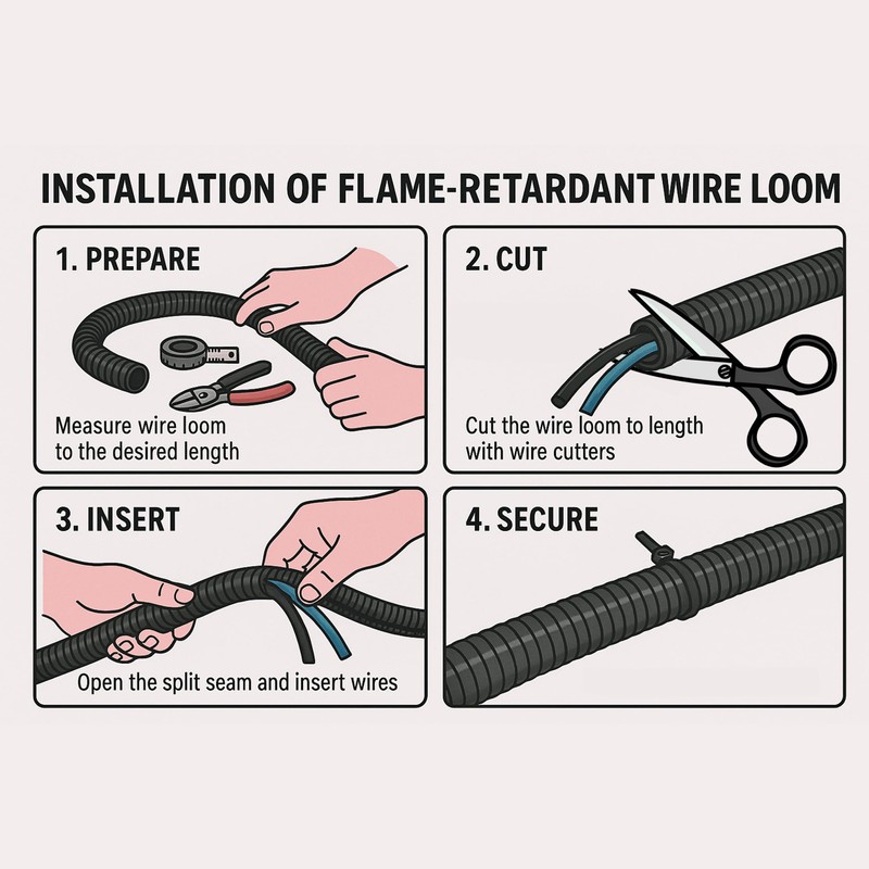 Electriduct 1.25" Flame Retardant Polypropylene Split Wire Loom Tubing Corrugated