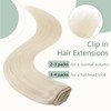 Clip in Hair Extensions Real Human Hair Platinum Blonde Hair