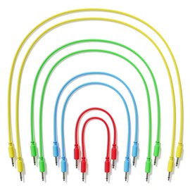 ExcelValley - 8-Pack - Mono Modular Patch Cables TS 3.5mm 1/8 inch Eurorack Synthesizer [8B-Pack]