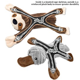 Hundespielzeug Puppy Toy Dog Toy Durable Plush Dog Cuddly Toys with Crinkle Paper and Dog Rope, Dog Gifts for Puppies, Small, Medium, Large Dogs