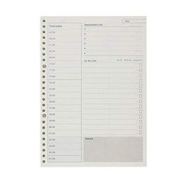 B5 9-Rings 26- Rings DIY Clear Plastic Round Ring View Binder Binding Cover Protector Loose Spiral Notebook Cover Hoder (26 Holes, Time Plan Refill)