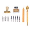 Feather Pen Set with 10 Interchangeable Nib Fire Lacquer Wax
