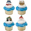 Culpitt Holiday Icons Rings, Christmas Cupcake Decorations, Snowman, Santa, Rudolph