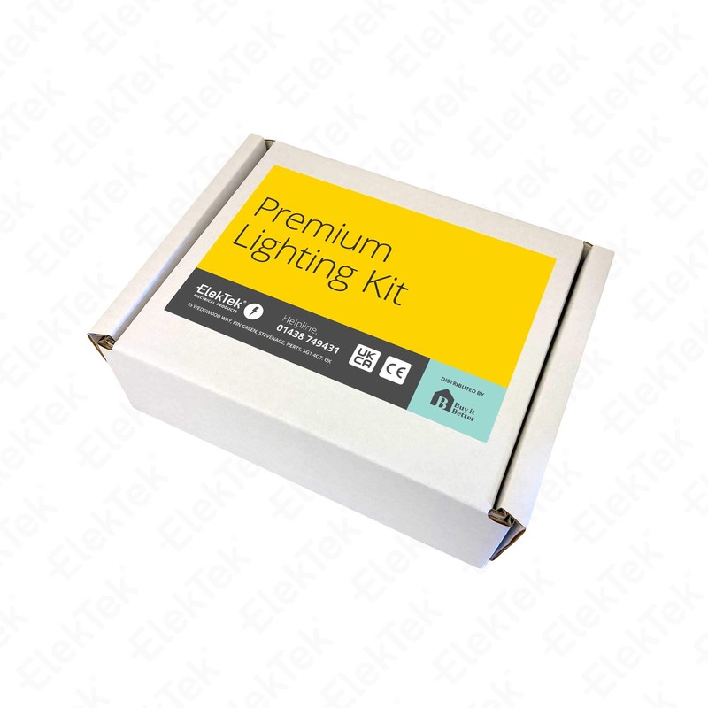 ElekTek Premium Matt Black Bathroom Light Pull Cord Switch Kit