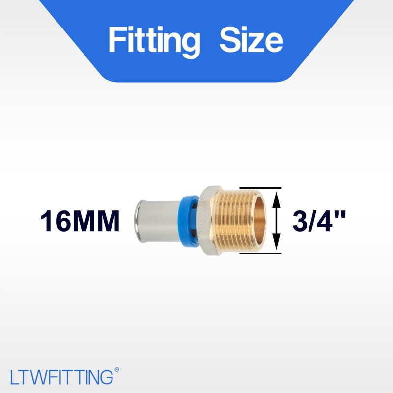 LTWFITTING Press Fitting with 3/4 Inch Male Thread for Pipe