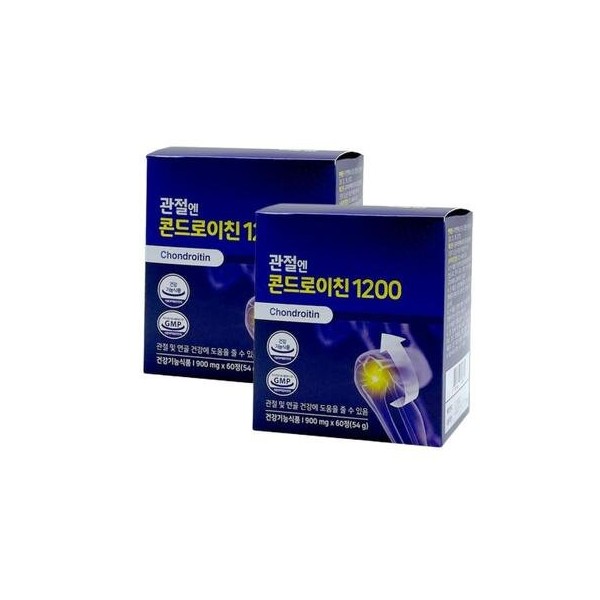 2 boxes of Chondroitin 1200 60 tablets for joints (120 tablets, 2 months supply) / 관절엔 콘드로이친 1200 60정 2박스 (120정 2개월분)