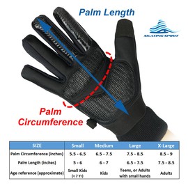 Gel Padded Thermal Gloves (1 Pair) with Wrist Straps, for Ice Figure Skating Skiing Snowboarding Winter Sports, Water Resistance Warm Flexible, Kids Adults Men & Women (Medium)